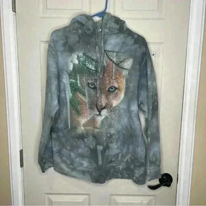 The Mountain Cougar Unisex Hooded Long Sleeve Winter Sweater Sz M